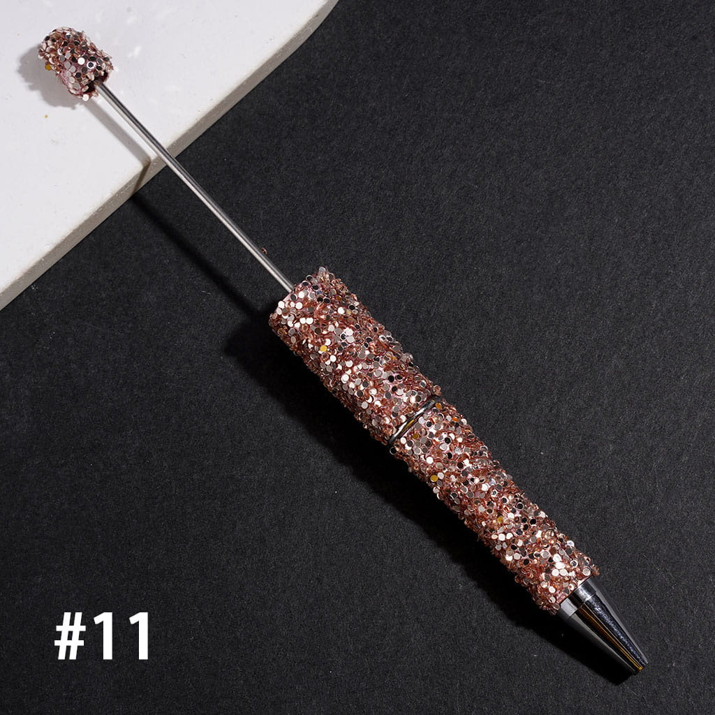 Hand-Made Beadable Pens with Mini Shiny Sequin Covered the Pen, Multi-Color (Please Read Description)
