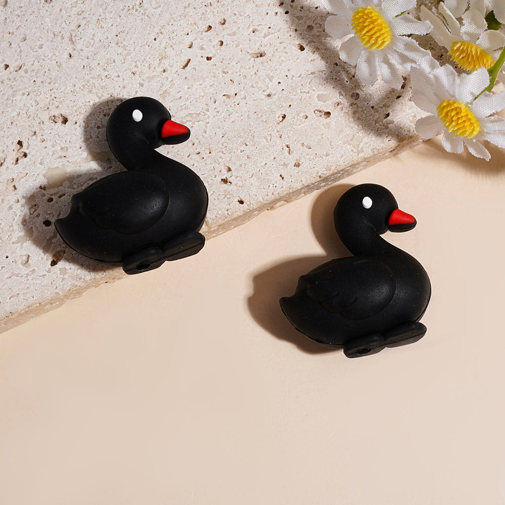 3D Various Types Animal Series Silicone Focal Beads, Swan Duck Parrot Redbird