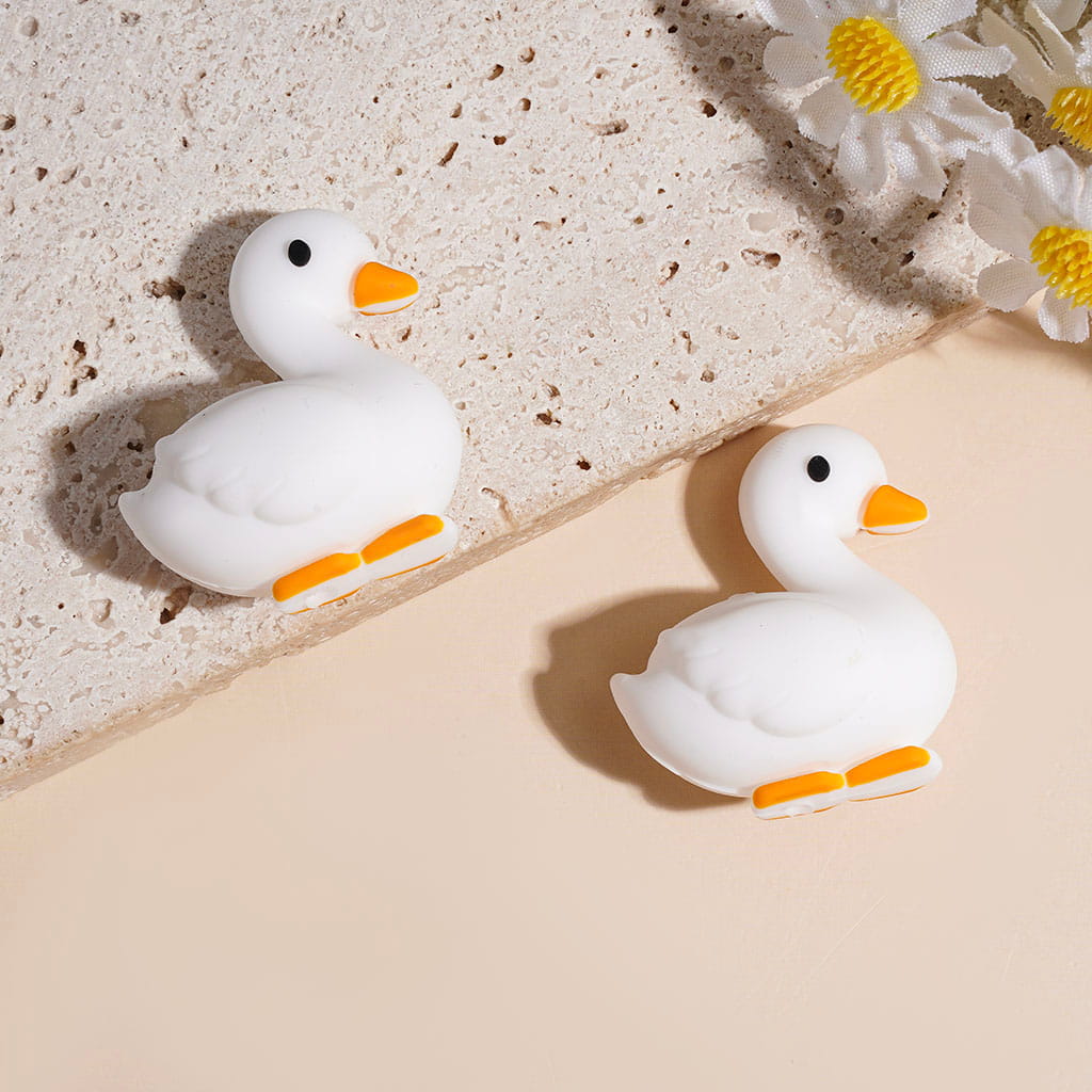 3D Various Types Animal Series Silicone Focal Beads, Swan Duck Parrot Redbird