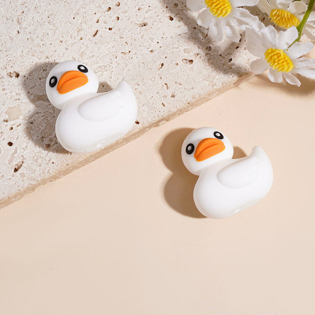 3D Various Types Animal Series Silicone Focal Beads, Swan Duck Parrot Redbird
