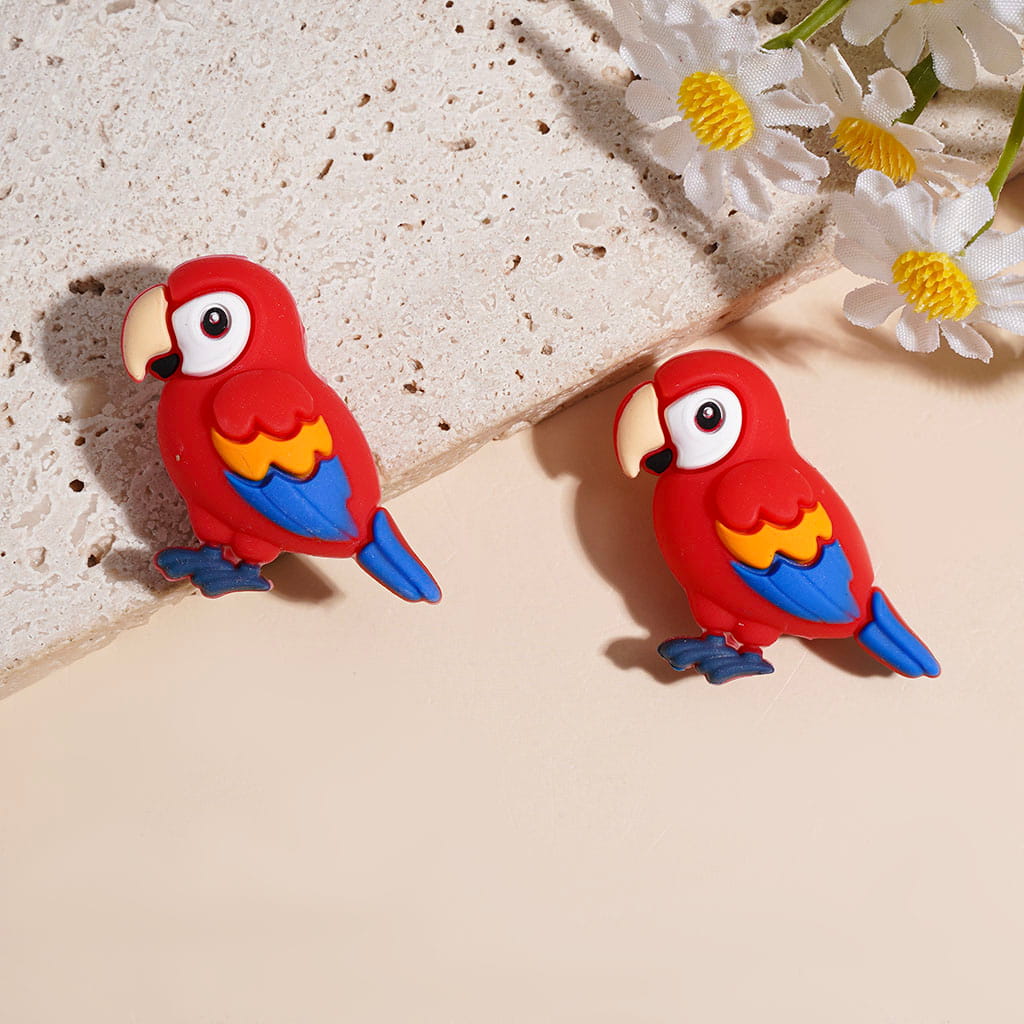 3D Various Types Animal Series Silicone Focal Beads, Swan Duck Parrot Redbird
