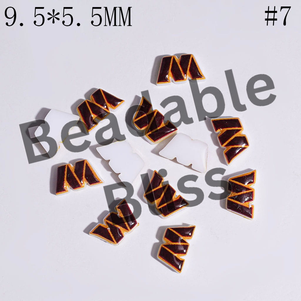 DIY Tiny Acrylic Accessories - American Football Team Series for Handmade Beads and Pens Jewelry Accessory