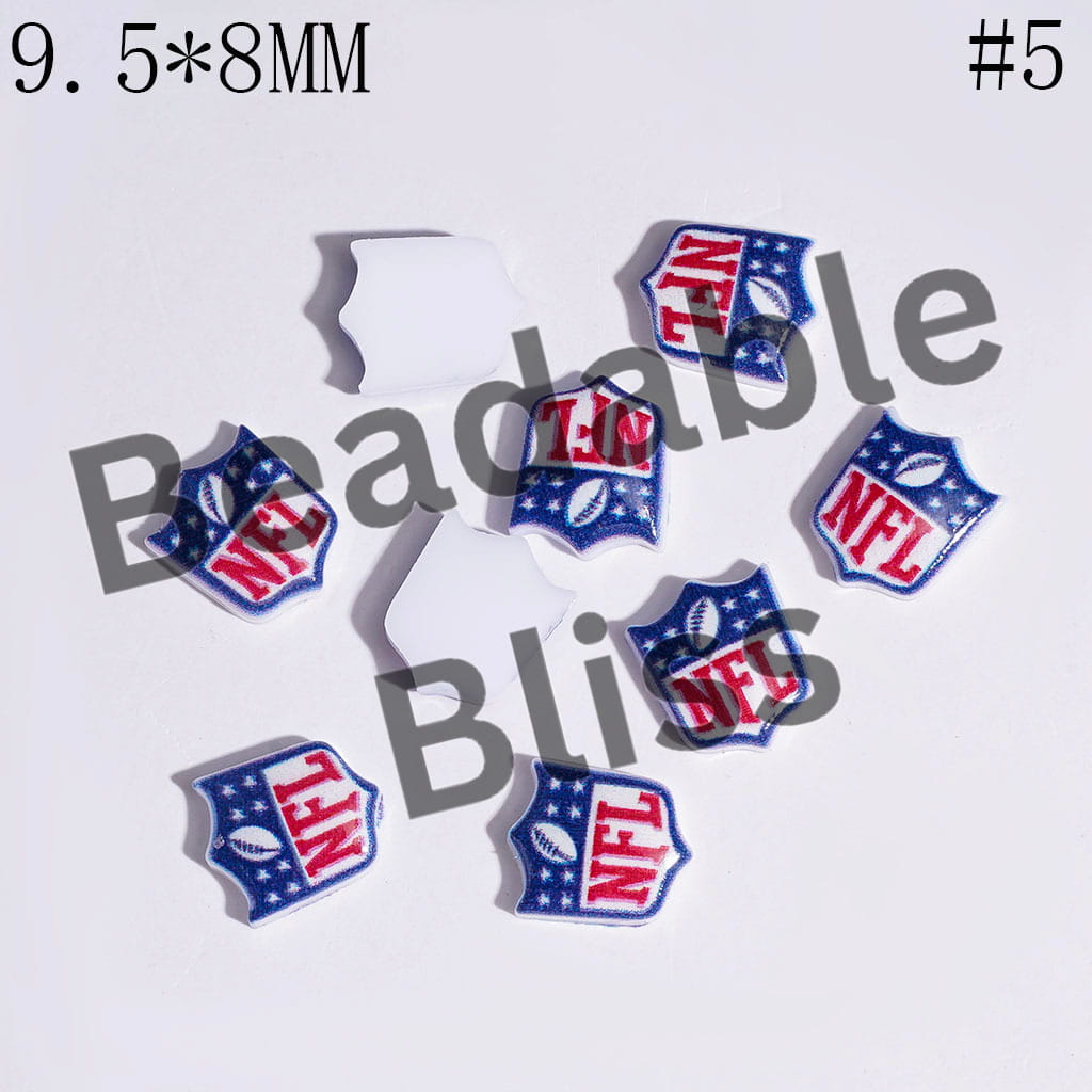 DIY Tiny Acrylic Accessories - American Football Team Series for Handmade Beads and Pens Jewelry Accessory