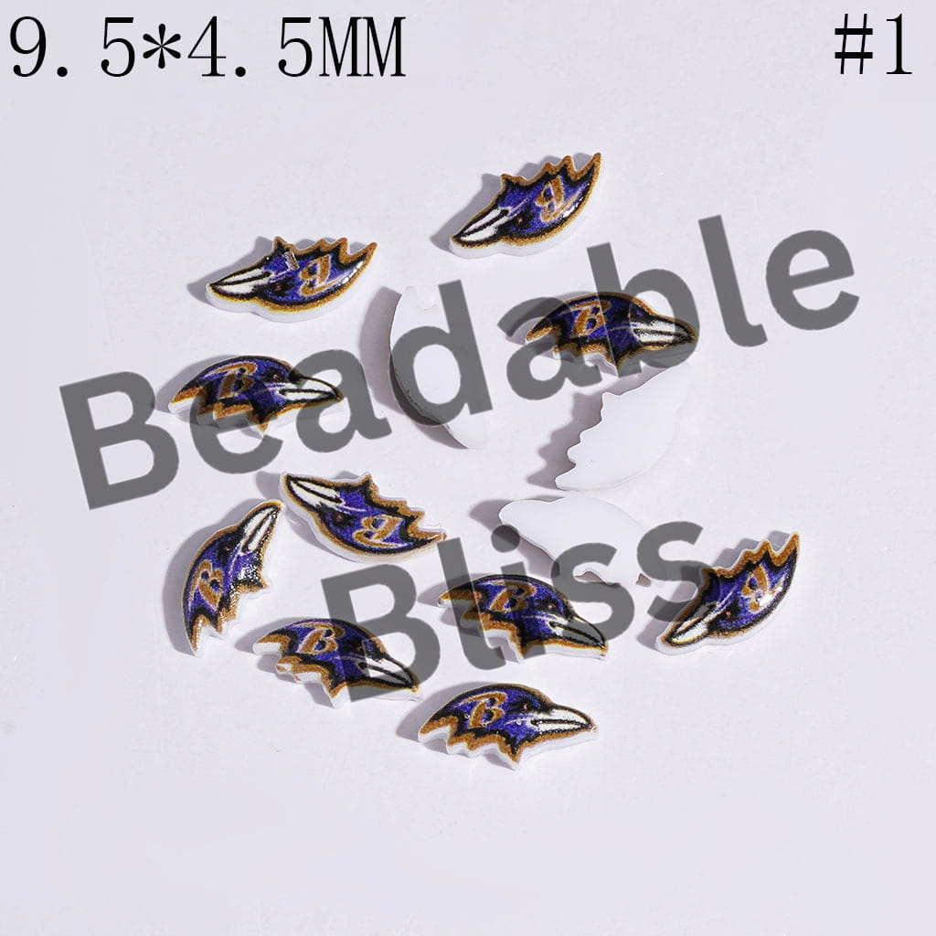DIY Tiny Acrylic Accessories - American Football Team Series for Handmade Beads and Pens Jewelry Accessory