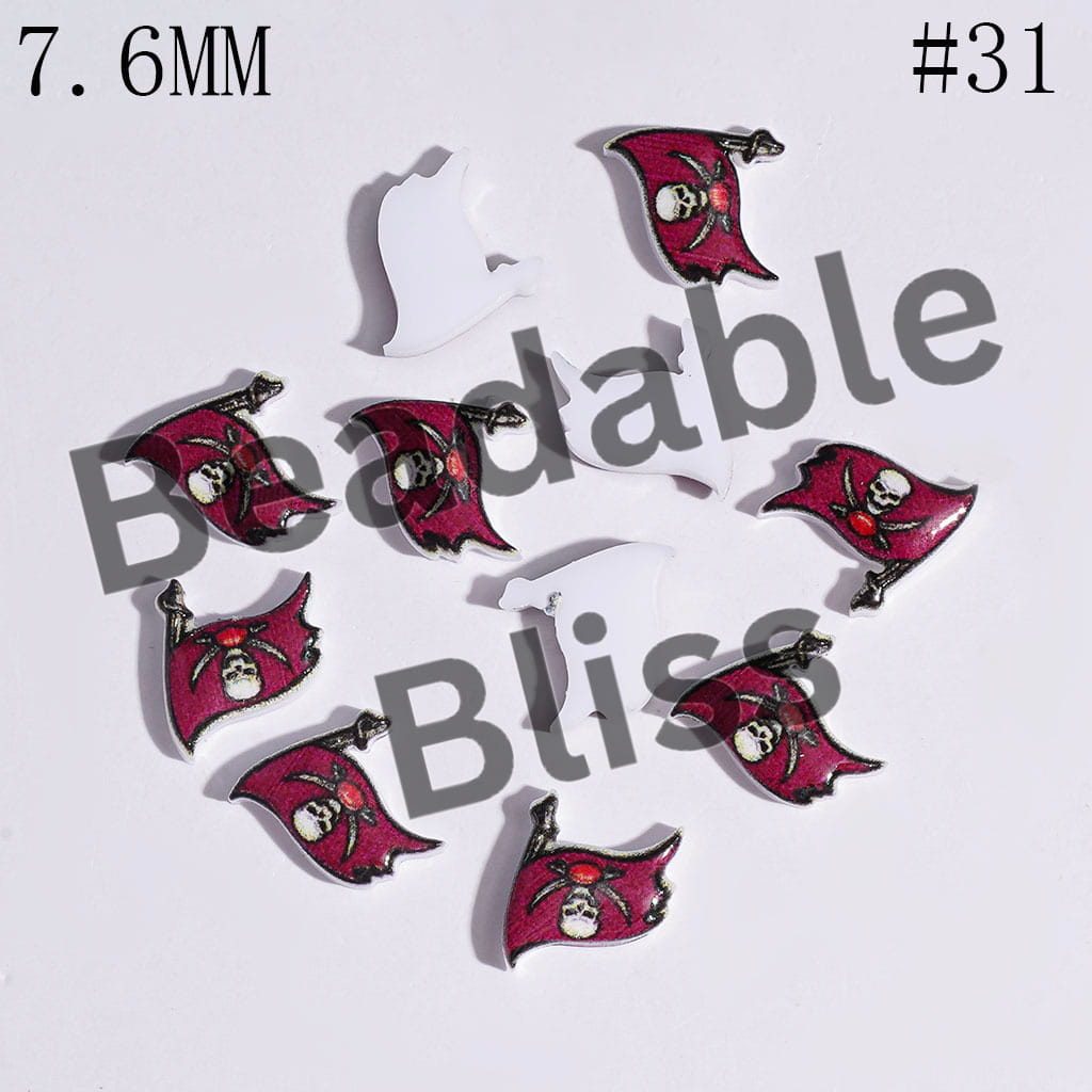 DIY Tiny Acrylic Accessories - American Football Team Series for Handmade Beads and Pens Jewelry Accessory