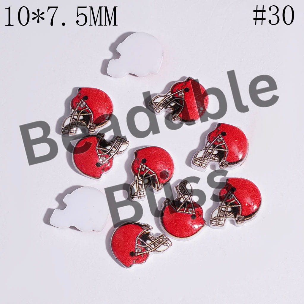 DIY Tiny Acrylic Accessories - American Football Team Series for Handmade Beads and Pens Jewelry Accessory