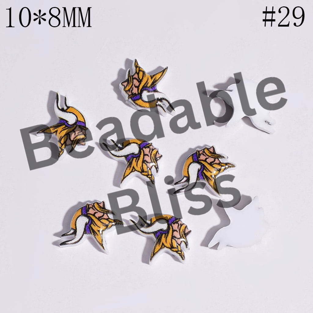 DIY Tiny Acrylic Accessories - American Football Team Series for Handmade Beads and Pens Jewelry Accessory