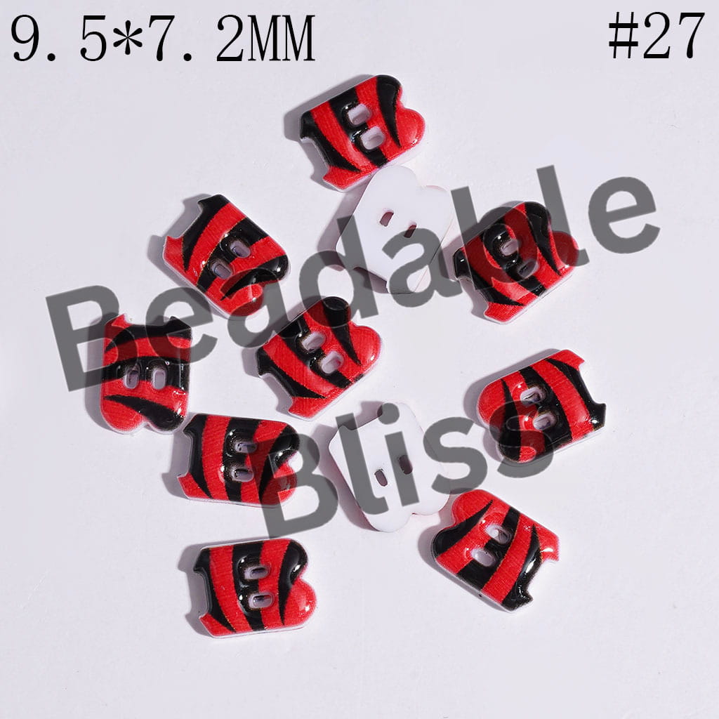 DIY Tiny Acrylic Accessories - American Football Team Series for Handmade Beads and Pens Jewelry Accessory
