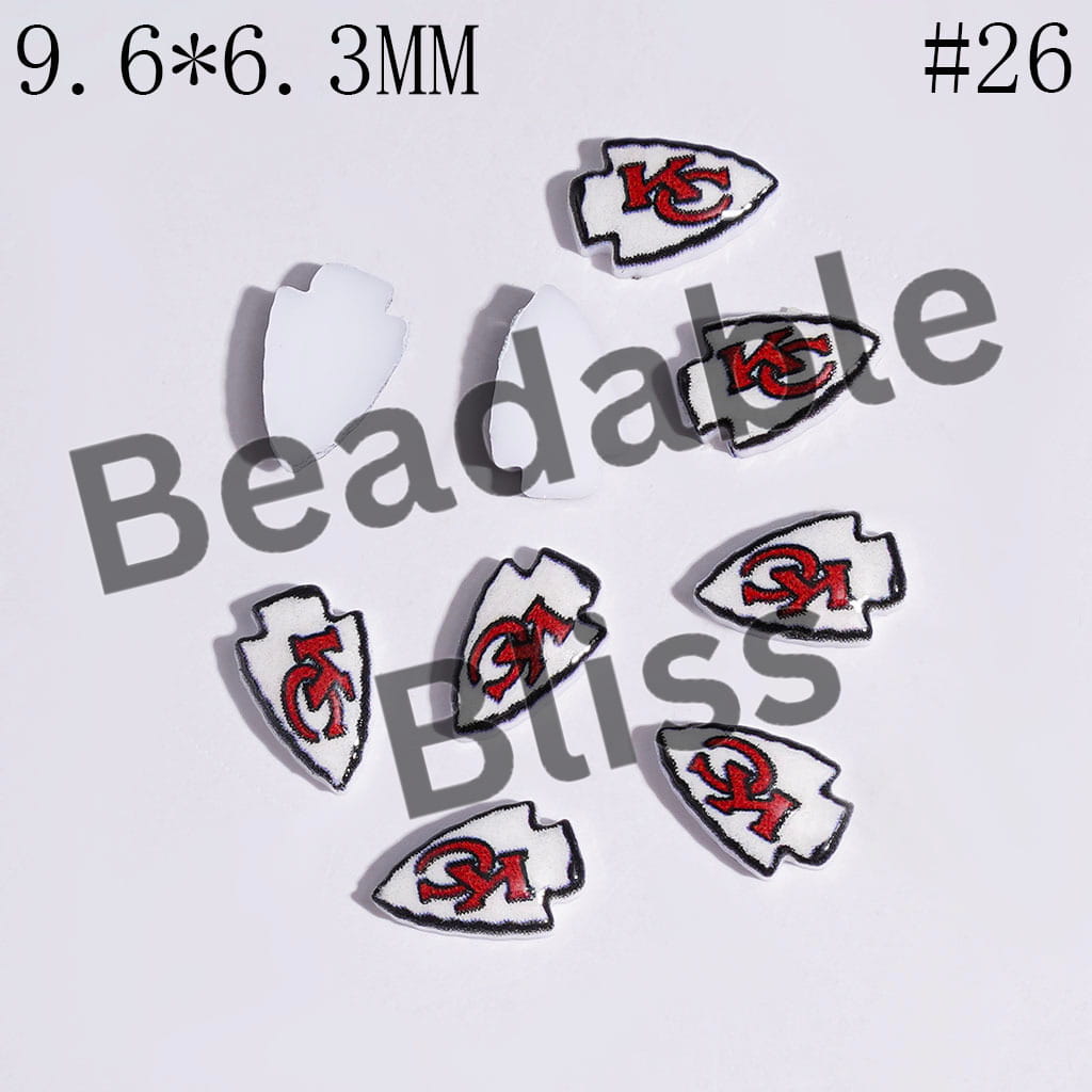 DIY Tiny Acrylic Accessories - American Football Team Series for Handmade Beads and Pens Jewelry Accessory