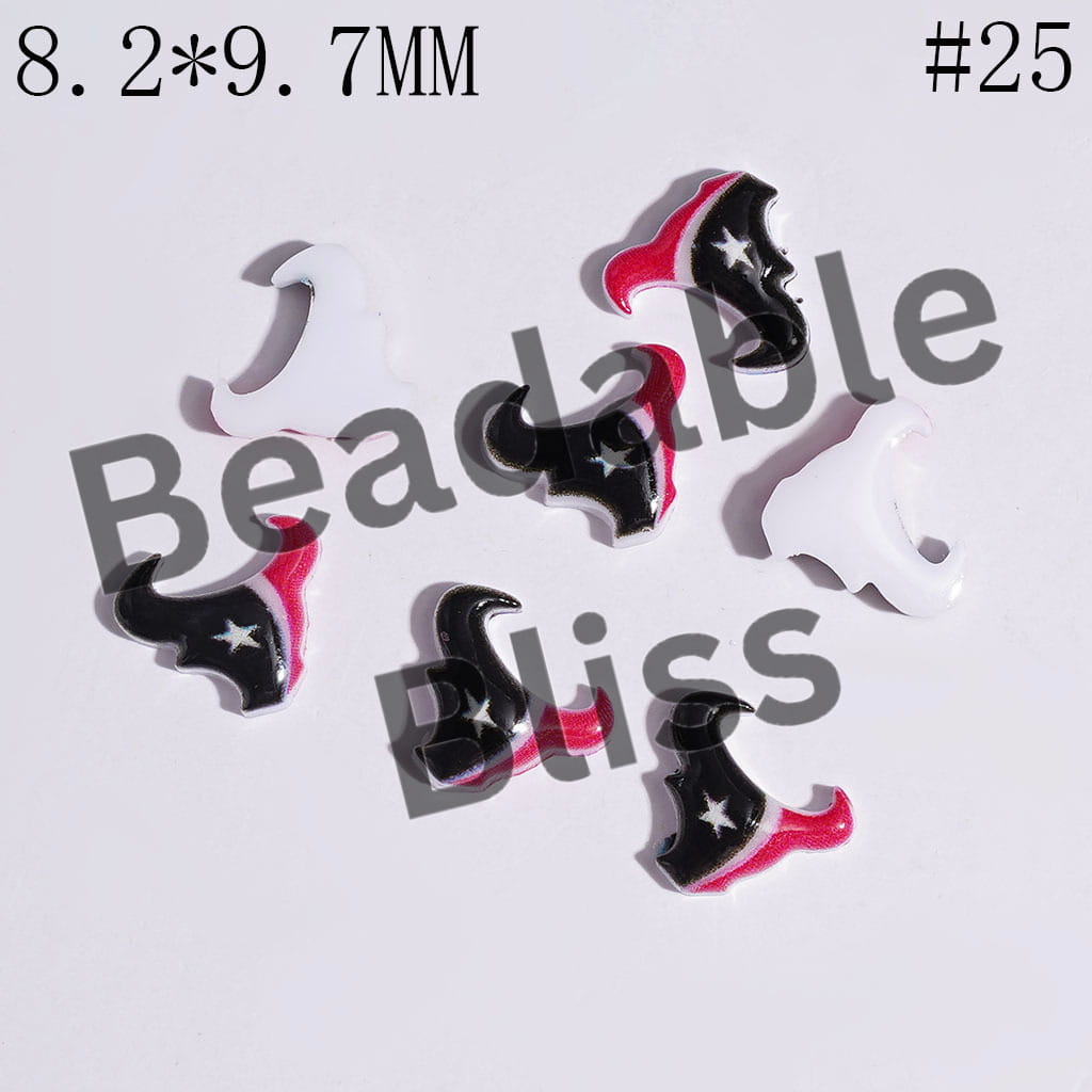 DIY Tiny Acrylic Accessories - American Football Team Series for Handmade Beads and Pens Jewelry Accessory