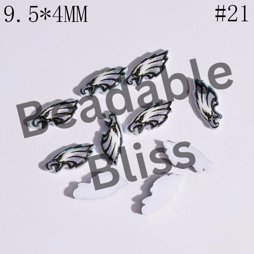 DIY Tiny Acrylic Accessories - American Football Team Series for Handmade Beads and Pens Jewelry Accessory