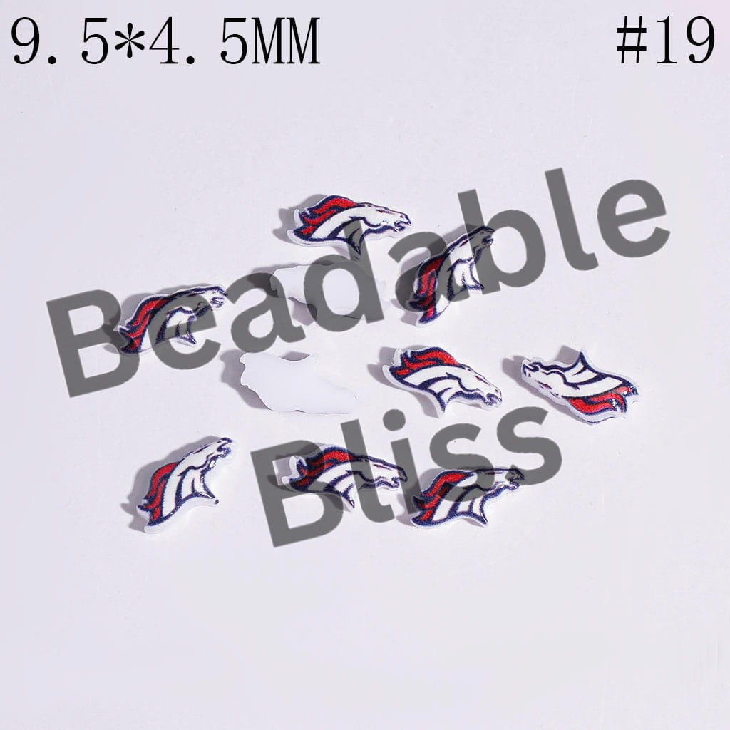 DIY Tiny Acrylic Accessories - American Football Team Series for Handmade Beads and Pens Jewelry Accessory