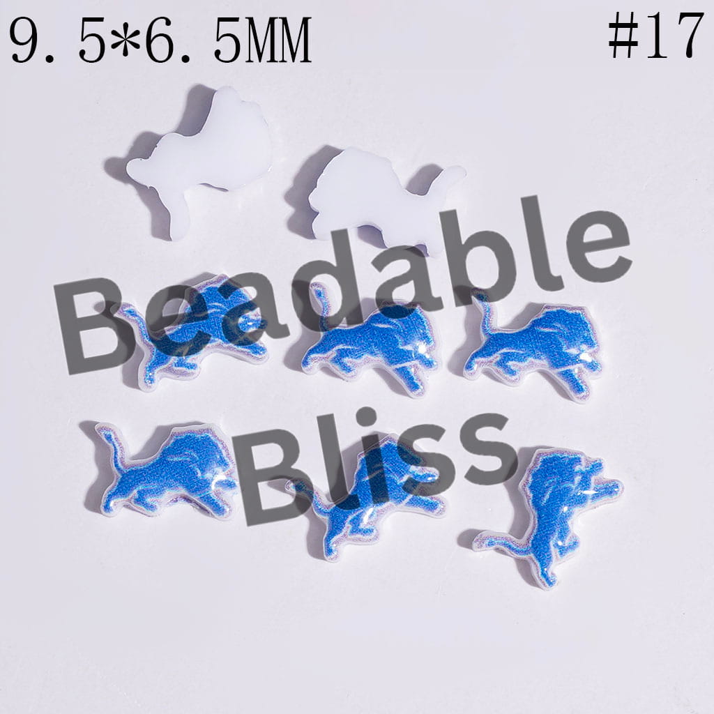 DIY Tiny Acrylic Accessories - American Football Team Series for Handmade Beads and Pens Jewelry Accessory
