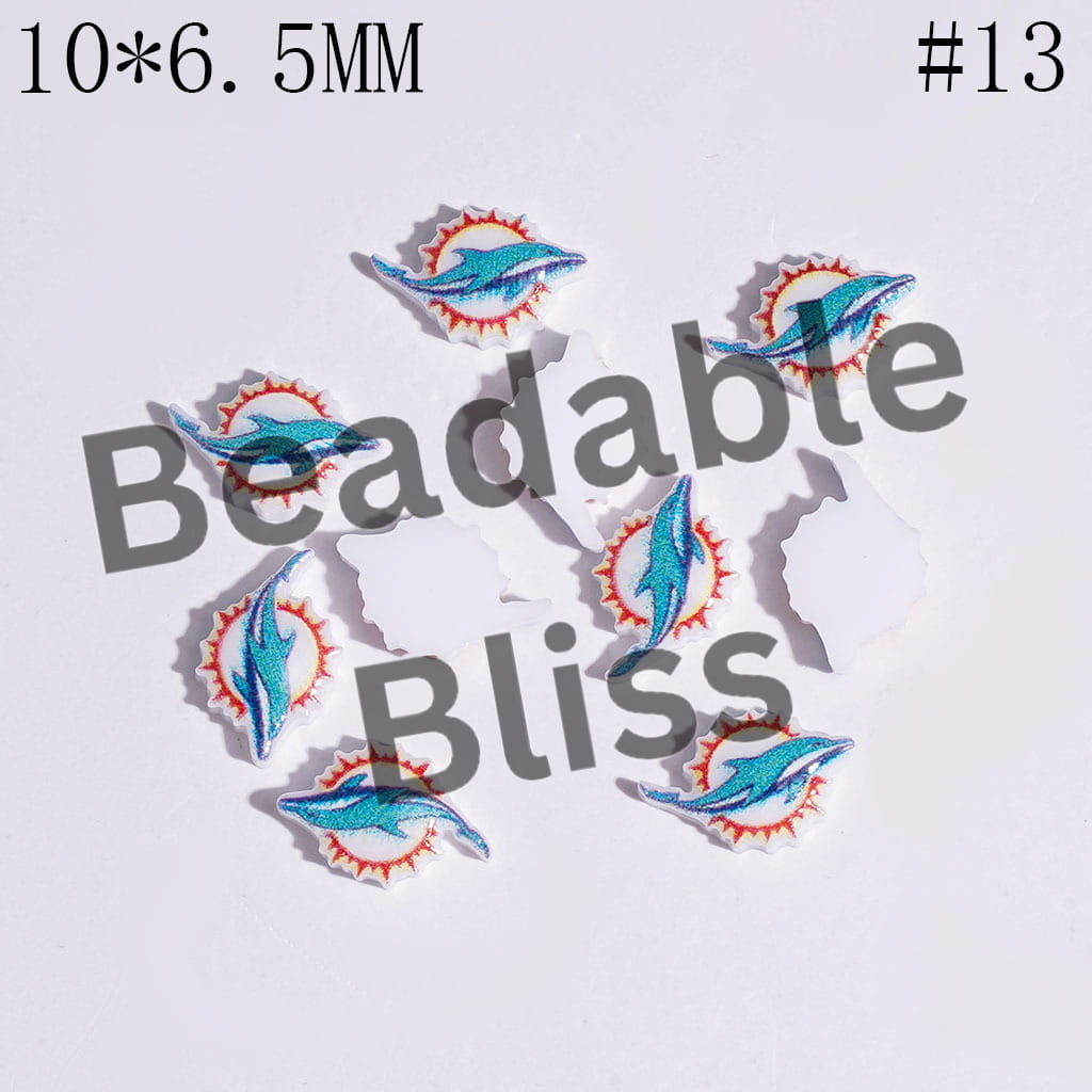 DIY Tiny Acrylic Accessories - American Football Team Series for Handmade Beads and Pens Jewelry Accessory