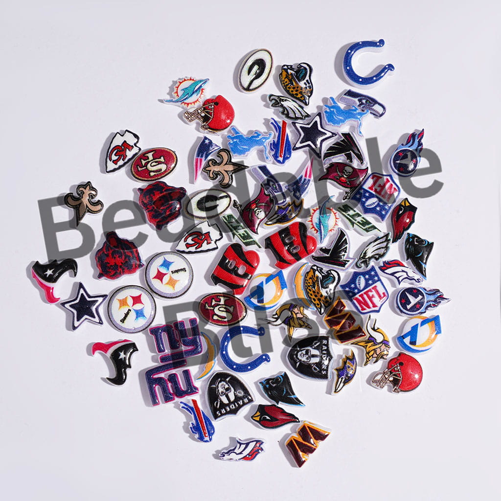DIY Tiny Acrylic Accessories - American Football Team Series for Handmade Beads and Pens Jewelry Accessory