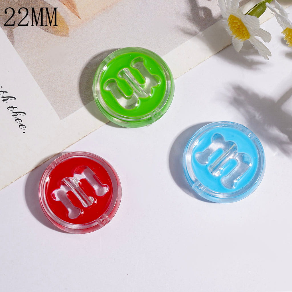 Candy Chip Acrylic Beads with Letter "M", Translucence, Flat Round Shape, 22MM Multi-Color Random Mix