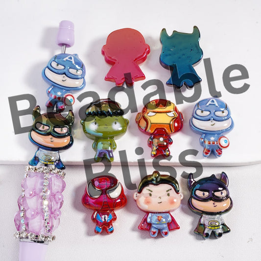 Acrylic Beads UV Coating Baby Strong Character Series, Random Mix
