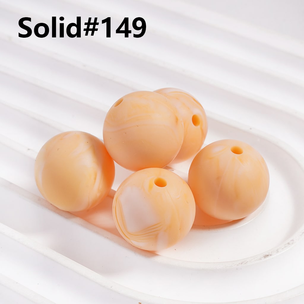 Silicone Beads, Solid Colors, 15 mm