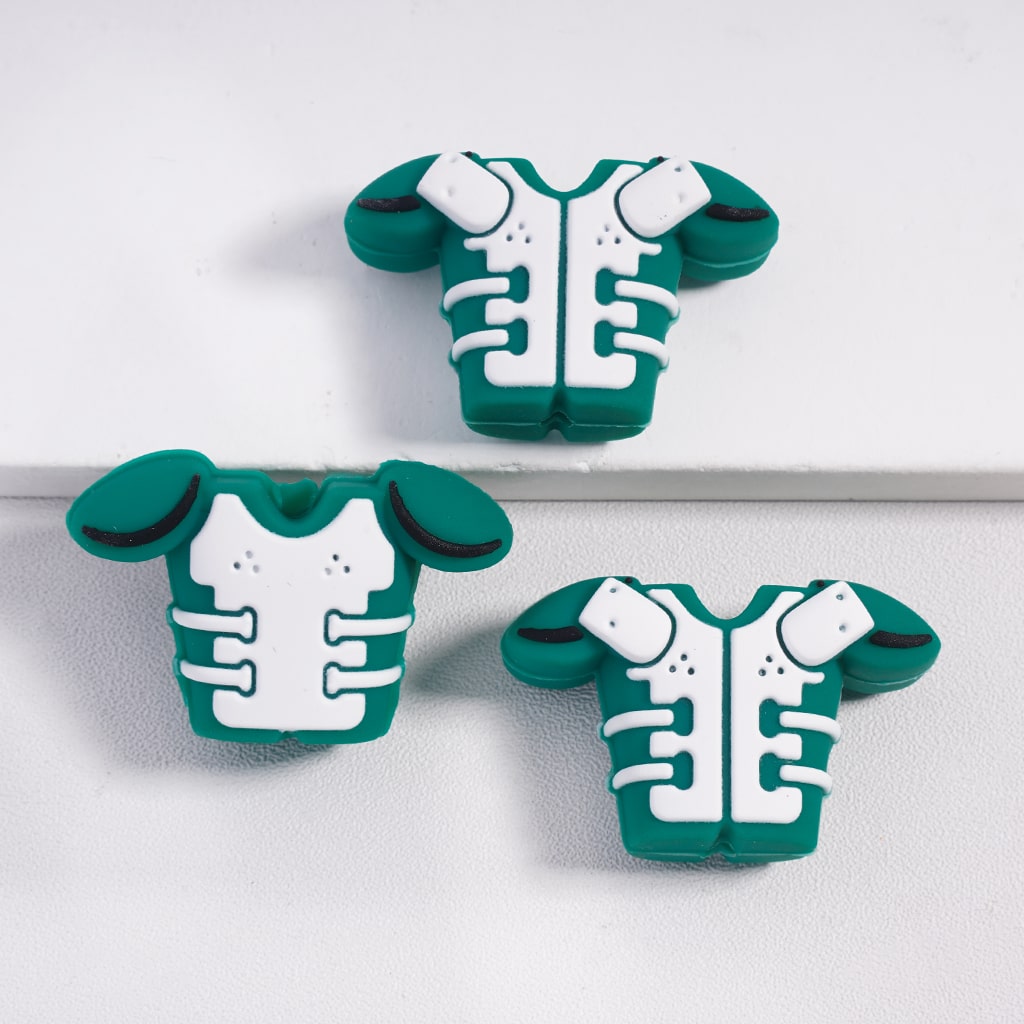 Silicone Focal Beads 3D American Football Pads Series, Multi-Color