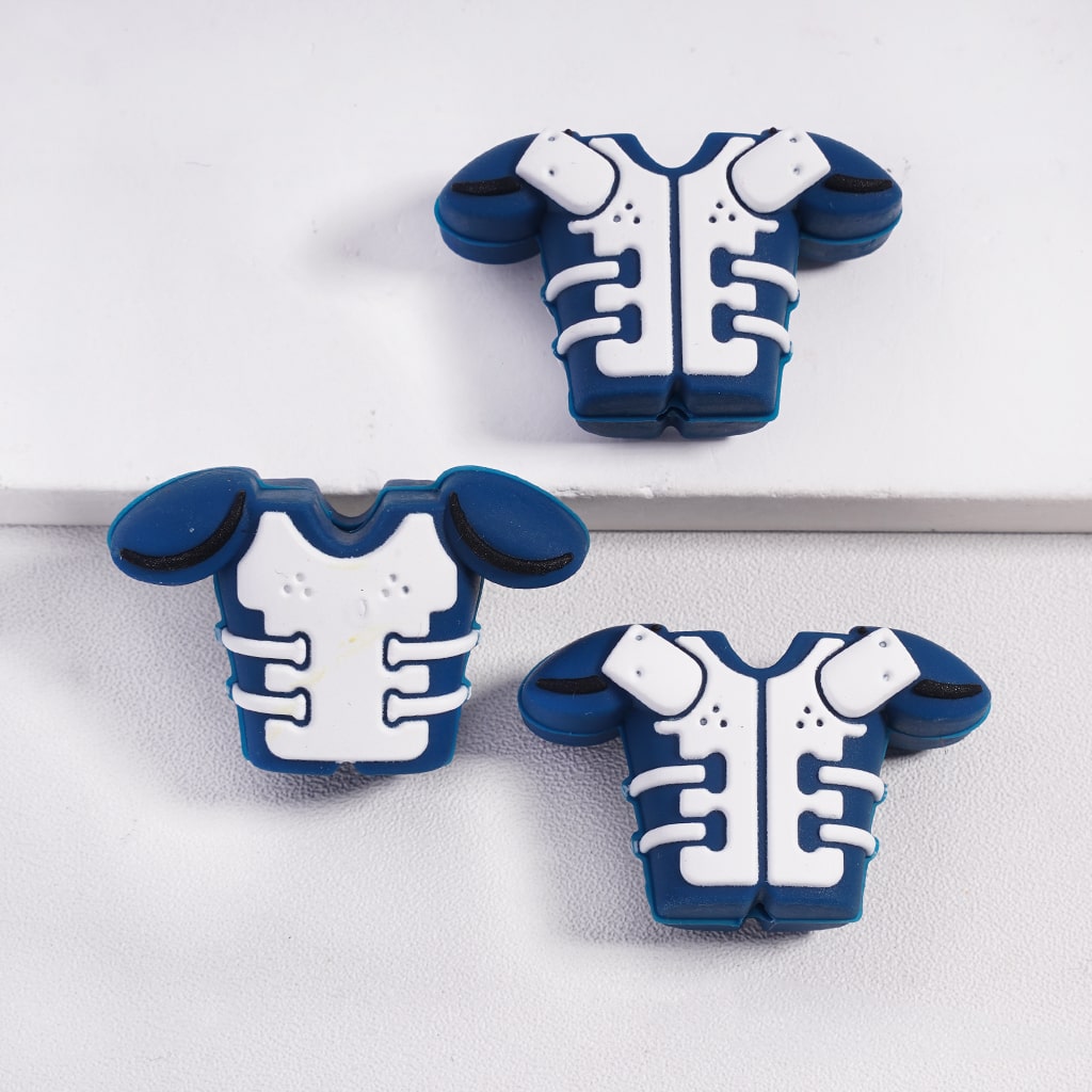 Silicone Focal Beads 3D American Football Pads Series, Multi-Color