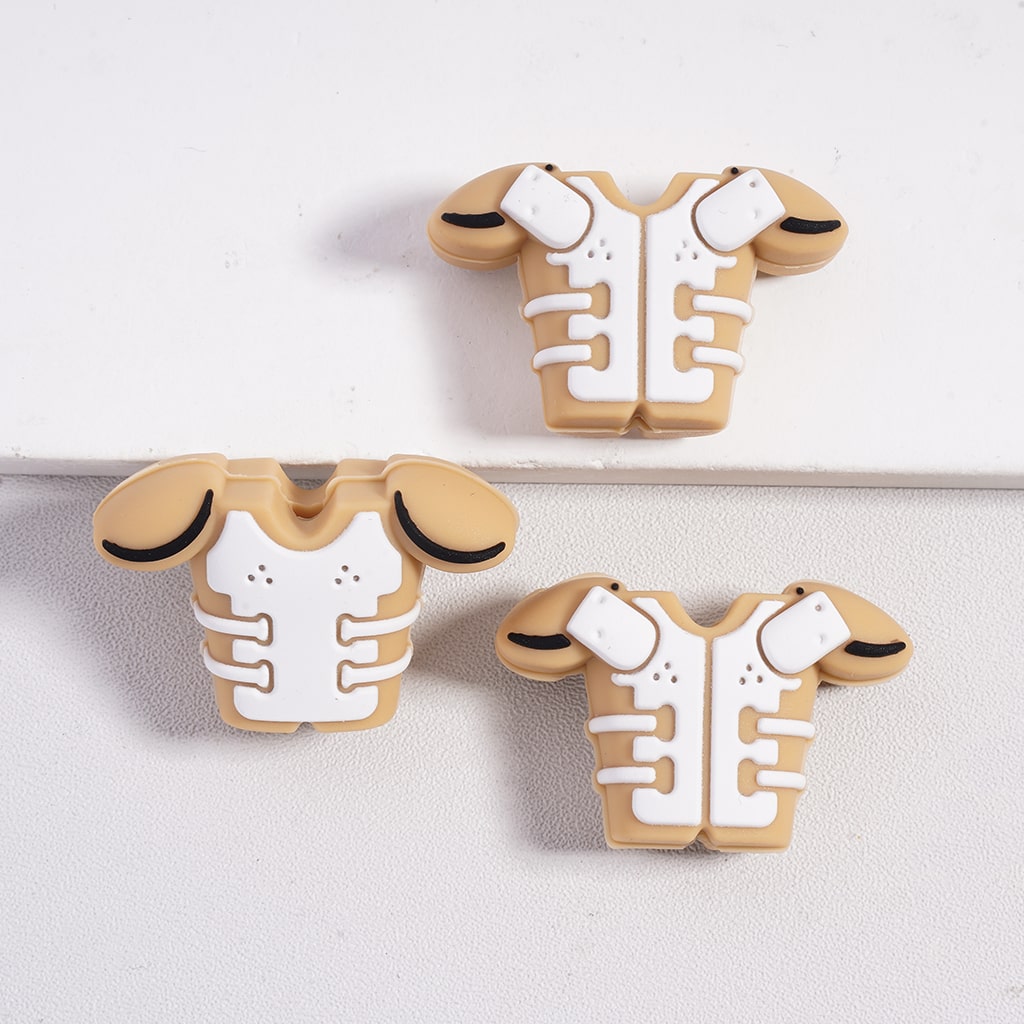 Silicone Focal Beads 3D American Football Pads Series, Multi-Color