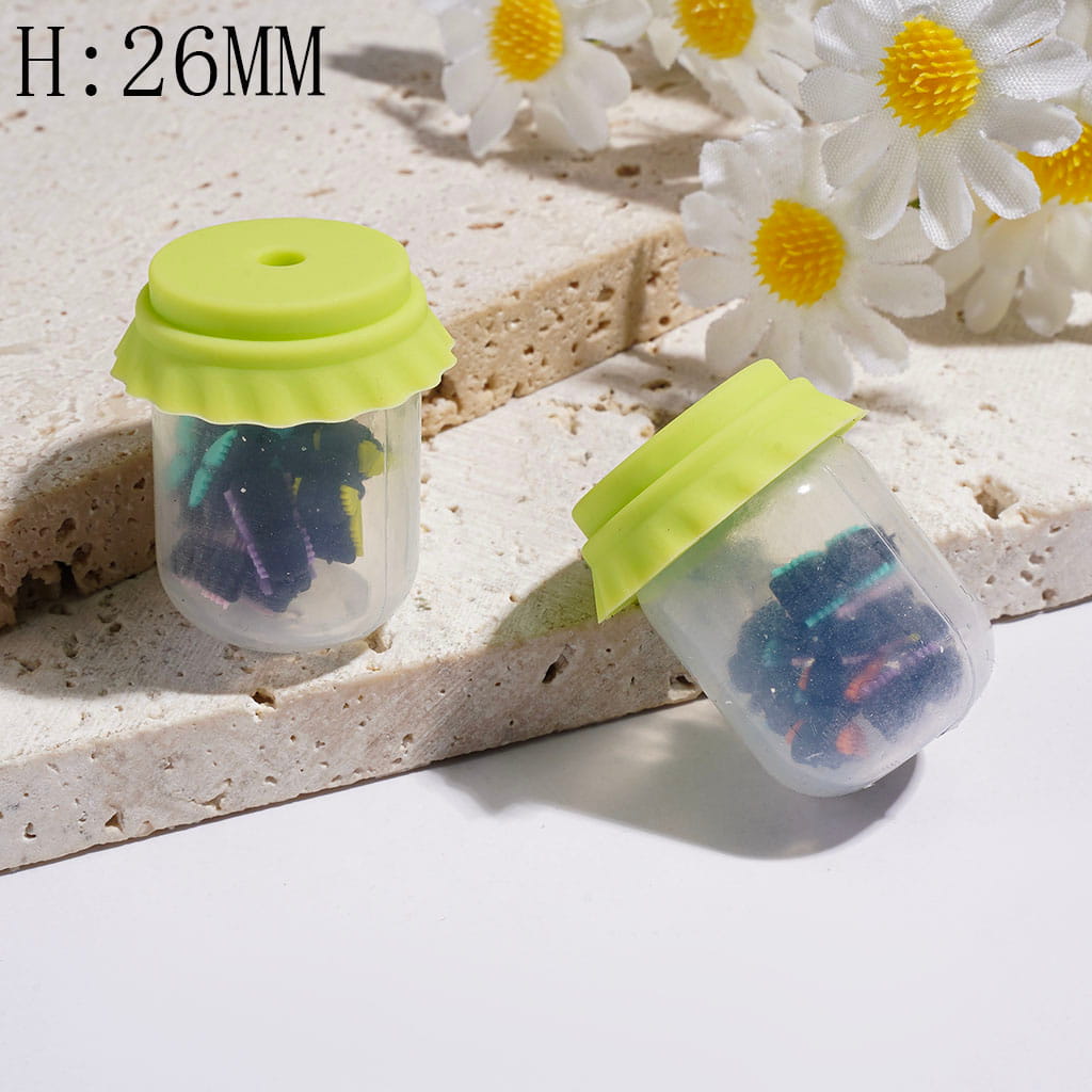 Clear Silicone Shaker Beads with Various Colored Butterfly Embedded Inside the Bottle, Height 26MM Multi-Color