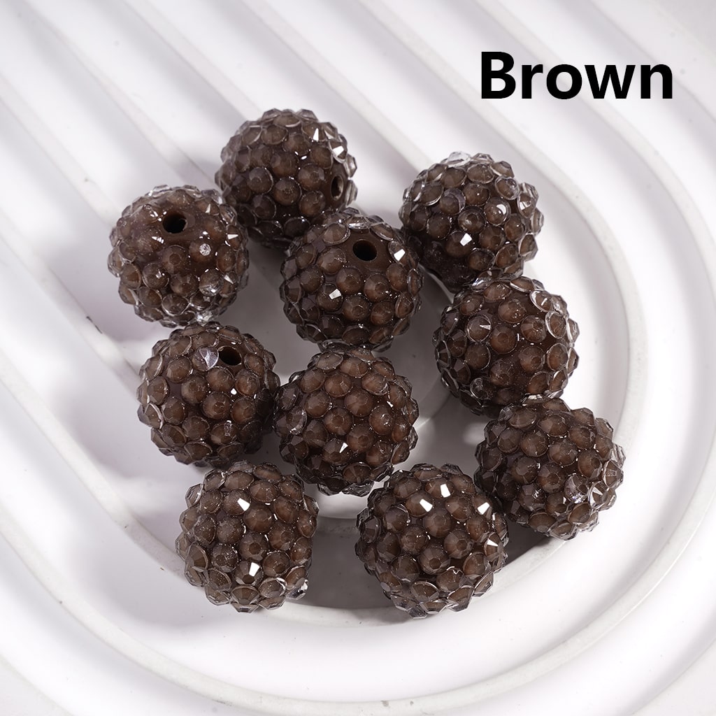 Clear Color Rhinestones Waxberry Ball Round Acrylic Beads, 16MM