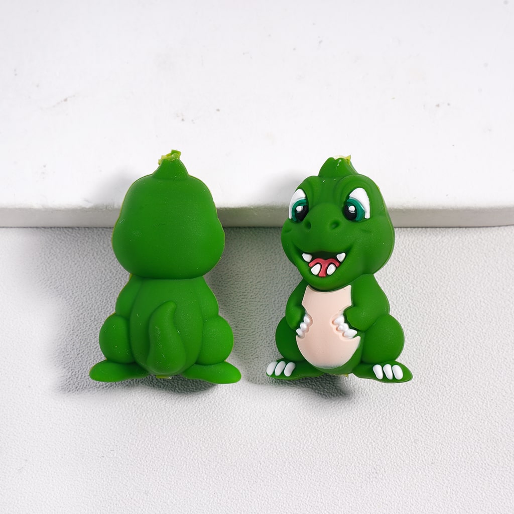 Silicone Focal Beads 3D Cute Baby Dinosaur Series in Assorted Colors