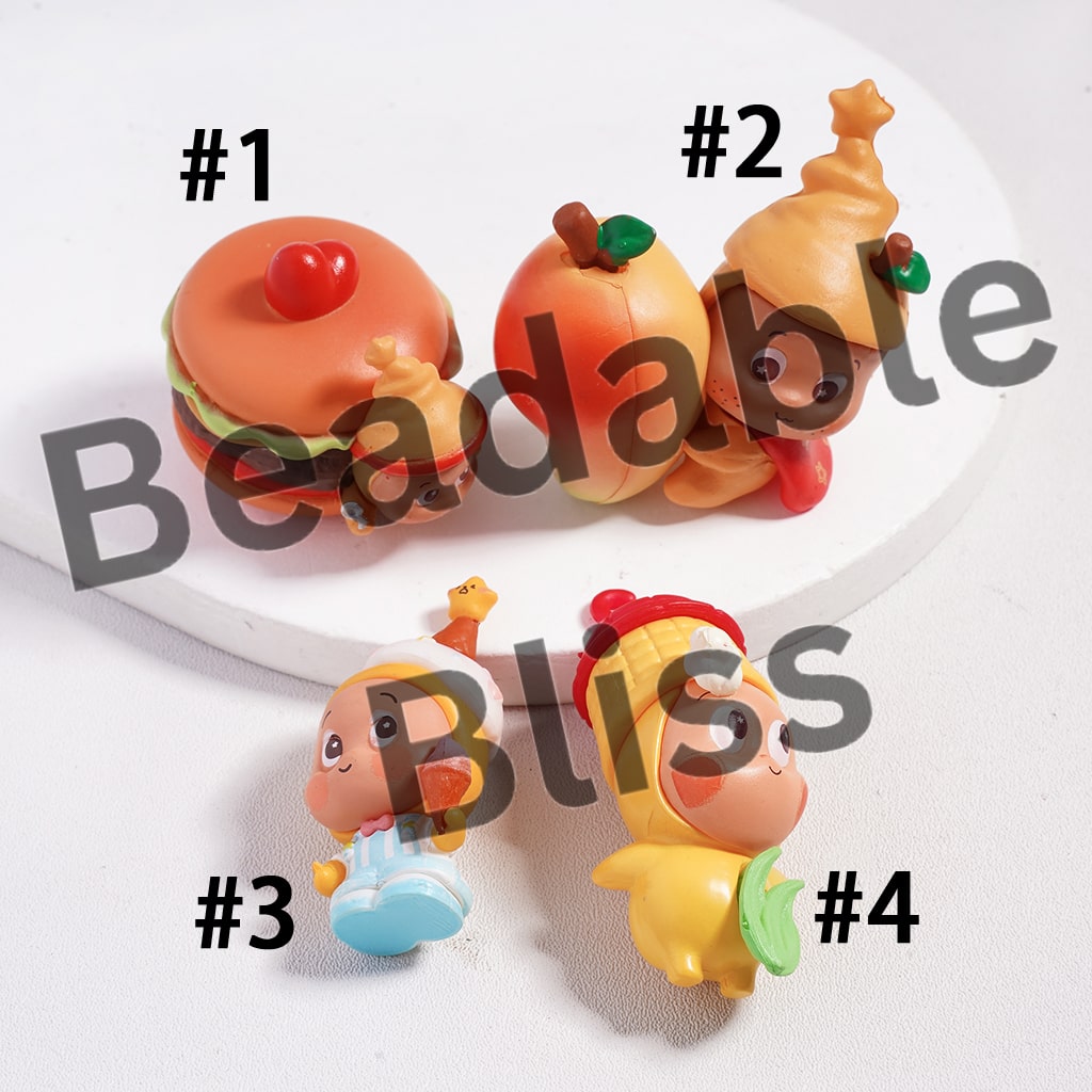 Acrylic Figures Baby Star Character with Food Theme, Jewelry Accessories (No Hole)