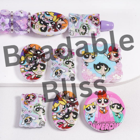Acrylic Beads Brave Girl Character Series, Random Mix