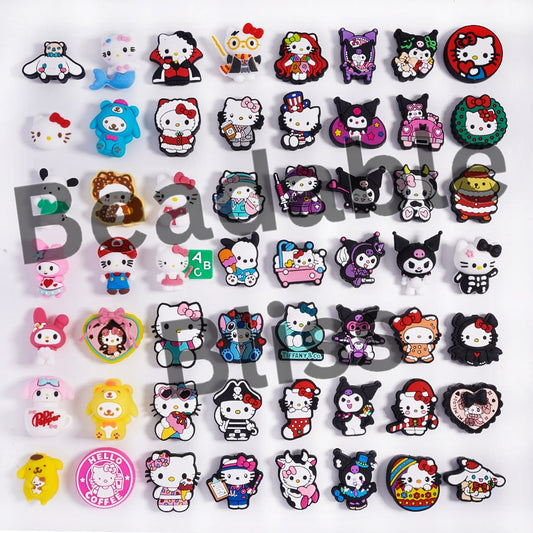 Silicone Focal Beads Adorable Cute Cat Characters Series, Random Mix