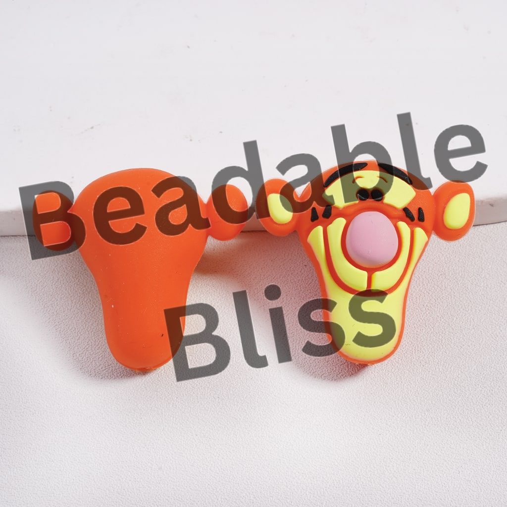 Silicone Focal Beads 3D Cute Animal Face Character Series