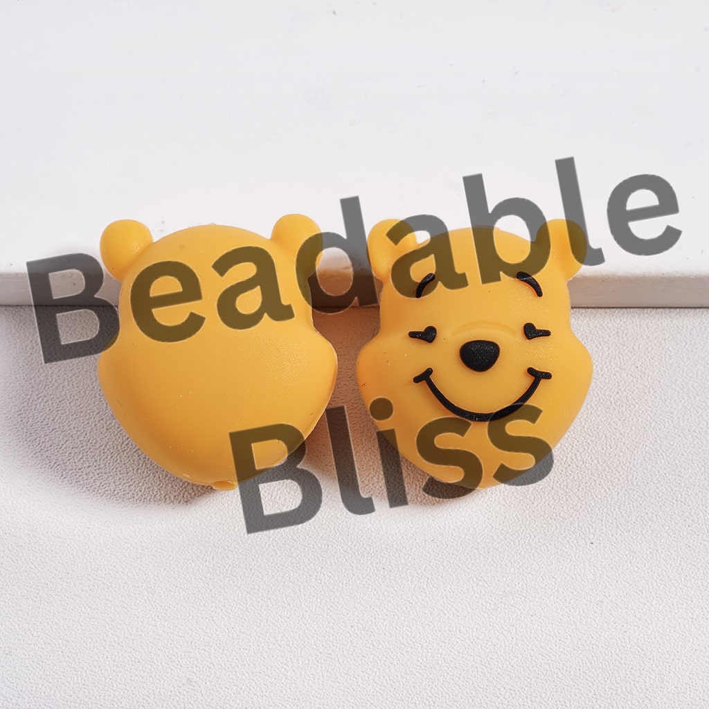 Silicone Focal Beads 3D Cute Animal Face Character Series