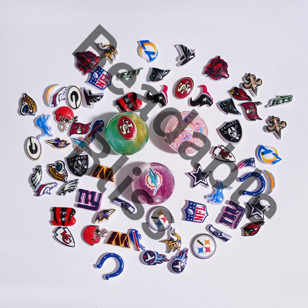 DIY Tiny Acrylic Accessories - American Football Team Series for Handmade Beads and Pens Jewelry Accessory