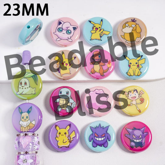 Acrylic Beads UV Coating Small Monster Series, 23MM, Multi-Color, Random Mix