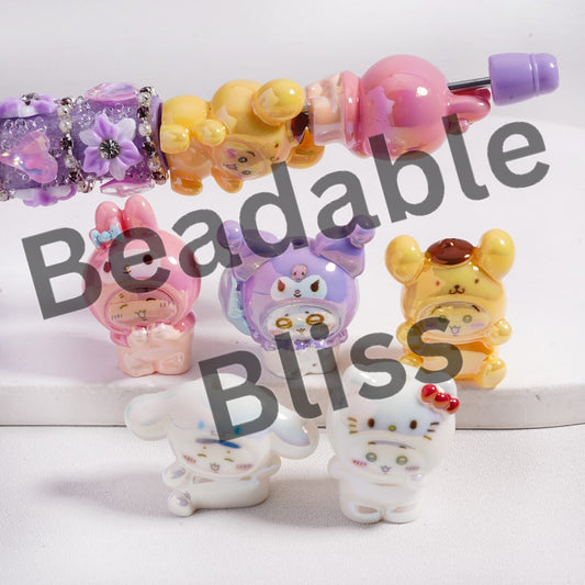 Acrylic Beads UV Coating Adorable Character Series, Random Mix