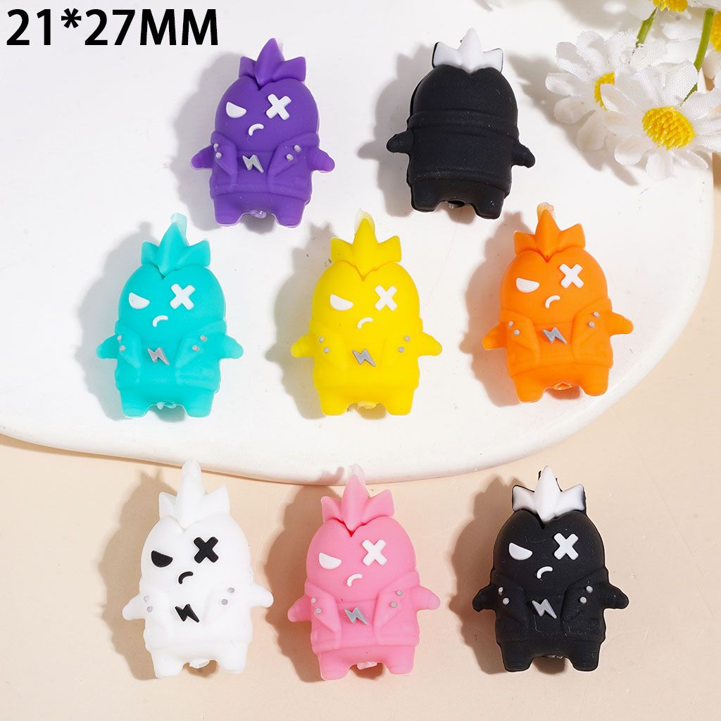 3D Silicone Focal Beads Horror Monster, 21*27MM Multi-Color