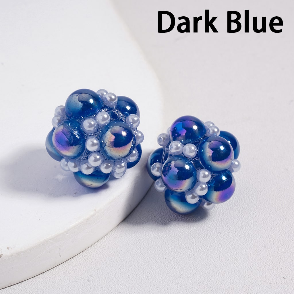 Acrylic Beads UV Coating with White Pearls and Half-Shell Pearls in Various Color, 20MM