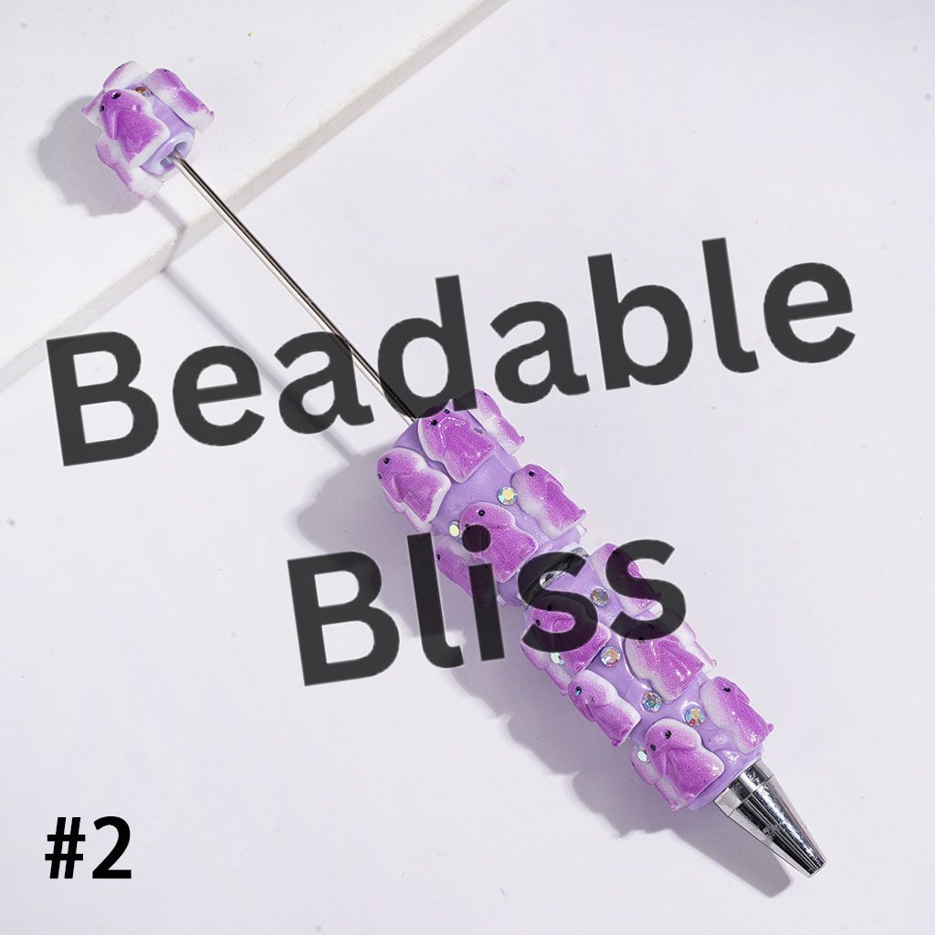 Beadable Clay Pens with AB Rhinestone, Man Exclusive Theme, Multi-Color