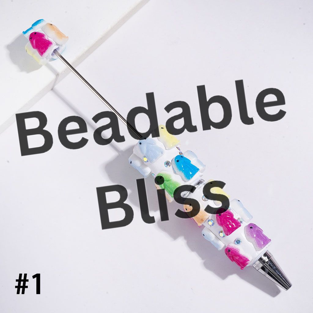 Beadable Clay Pens with AB Rhinestone, Man Exclusive Theme, Multi-Color
