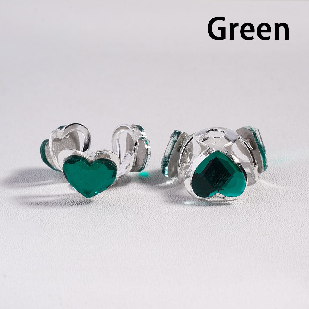 Alloy Bead Cages, Bead Cap in Silver Color, Heart Rhinestones in Various Colors, Random Mix (They Fit 16MM Beads)