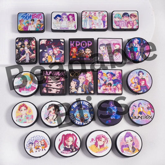 Silicone Focal Beads Beautiful Girl and Handsome Boy Group Series, Random Mix