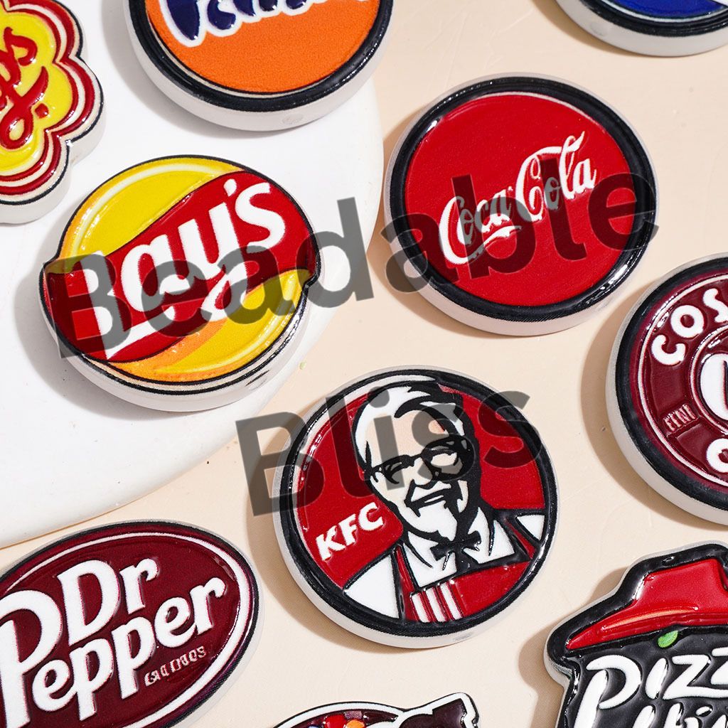 Fast Food & Candy Chip & Soda Drink & Snack Series Acrylic Beads, Various Shapes, Random Mix