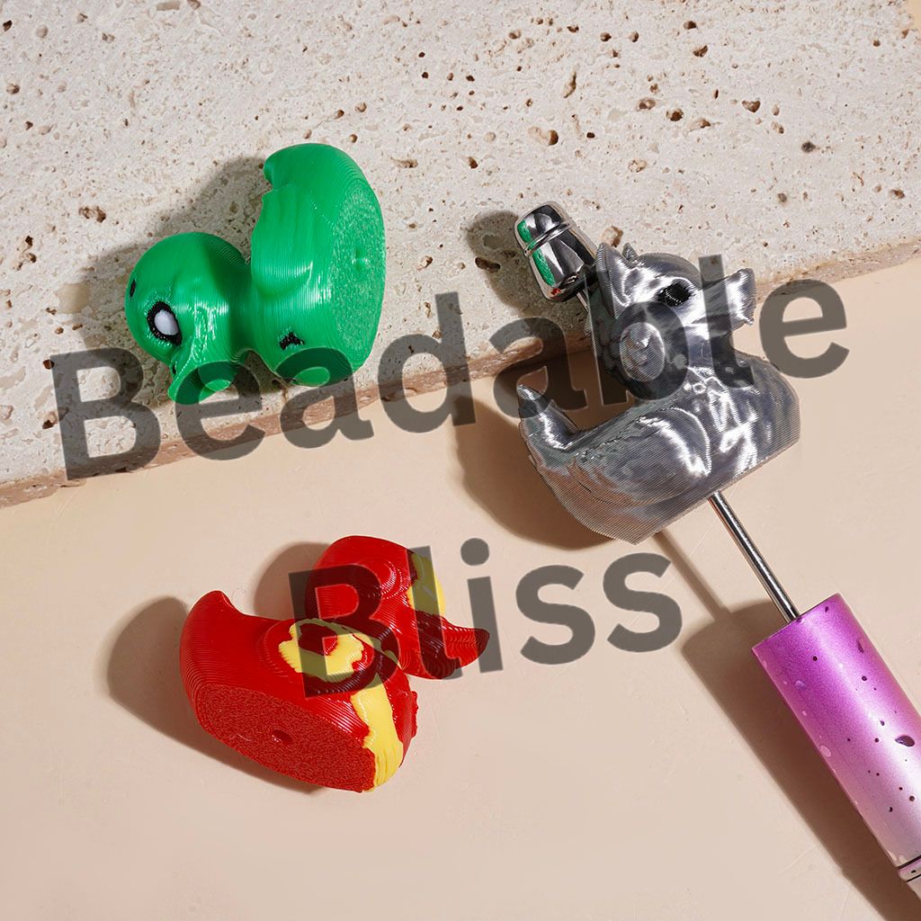 3D Printed PLA Beads Diverse Animal in Duck Shape, Various Style, Random Mix