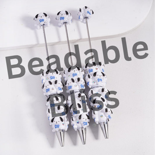 Beadable Clay Pens with Adorable Character and AB Rhinestones