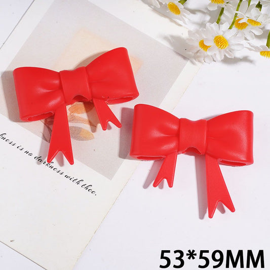 Food Grade Silicone Straw Topper for Cups and Tumblers Red Bowtie, 53*59MM