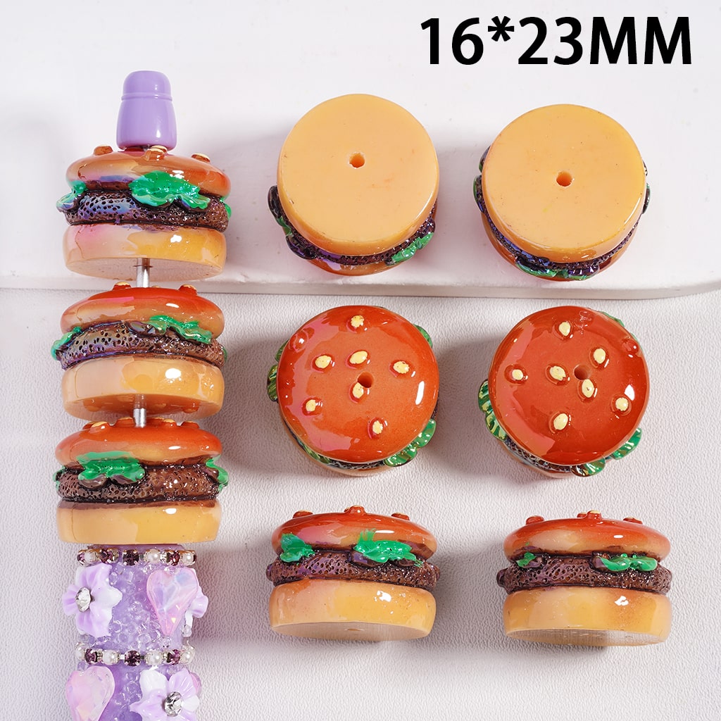 Hamburger-shaped buttons on a white background with dimensions 16*23MM.