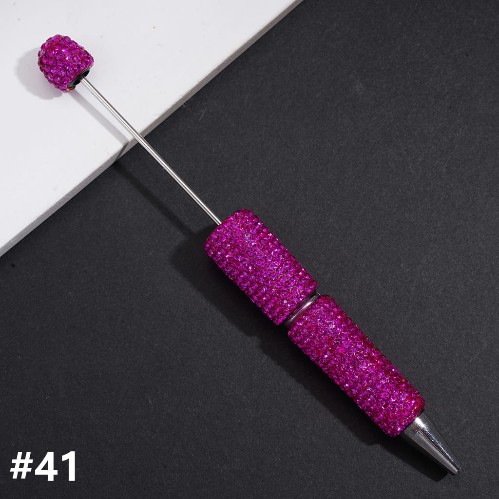 Beadable Clay Pens with Shiny Rhinestones Covered the Entire Pen