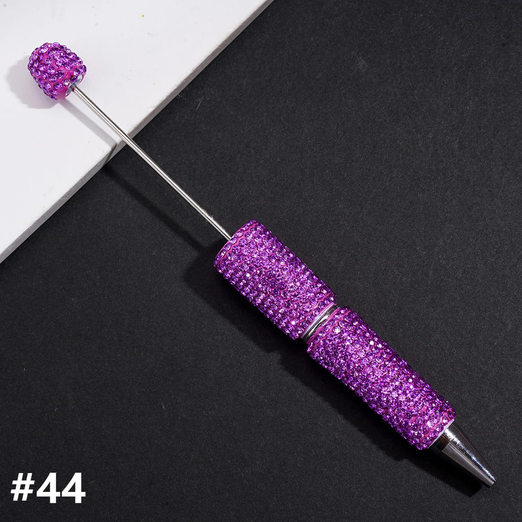 Beadable Clay Pens with Shiny Rhinestones Covered the Entire Pen