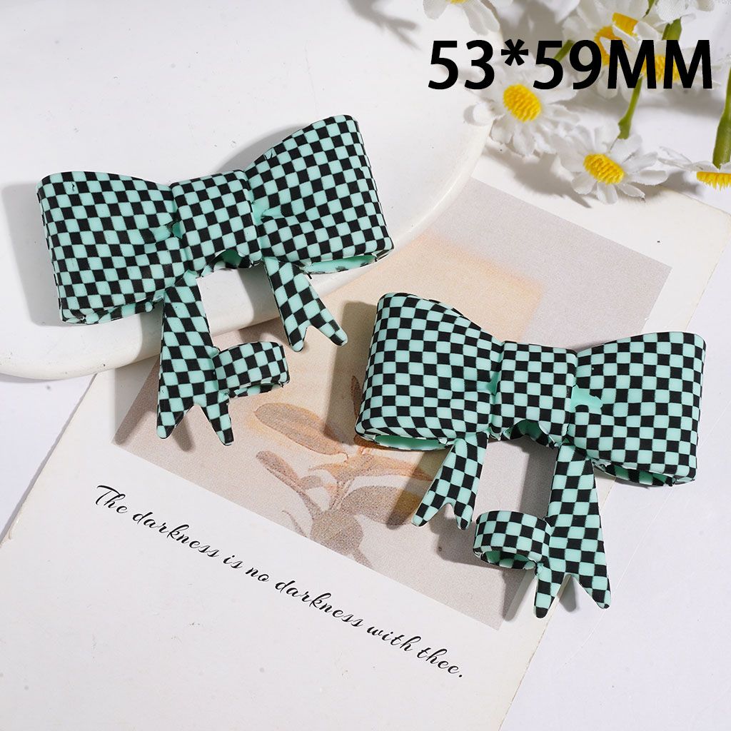 Black Light Green Checkered Printed Food Grade Silicone Straw Topper for Cups and Tumblers, 53*59MM